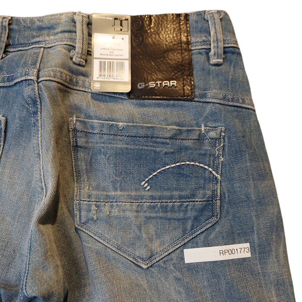 Retro Vintage G-Star Raw Refender Aged Destroyed Skinny Jeans Pants Sz 25 NWT - Picture 10 of 13